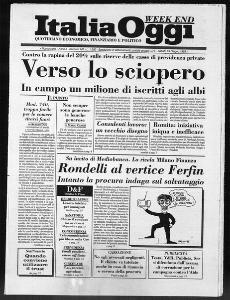 Italia oggi : quotidiano di economia finanza e politica